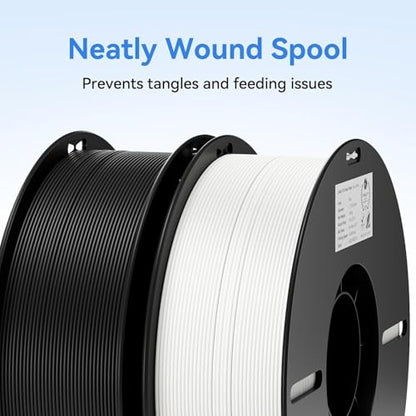 Creality 3D Printer Filament, PLA Filament 1.75mm Bundle for 3D Printing, Ender PLA Filament No-Tangling Strong Bonding, Accuracy +/- 0.02mm (Black & Grey) - color: Black & Grey