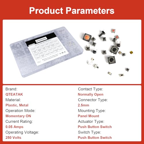 620 Pcs 24 Value Micro Momentary Tactile Switch Assortment Kit - style: 620 Pcs 24 Value
