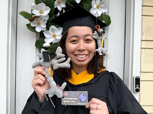 GIANT MICROBES Graduation Brain Cell Plush - Celebrate with Our Signature Brain Cell Plush donning a Graduation Cap and Tassel, Uniquely Fun Student Gift to Commemorate Achievements (Pack of 3) - size: Small (Pack of 3)