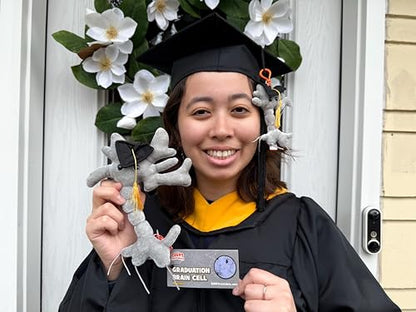 GIANT MICROBES Graduation Brain Cell Plush - Celebrate with Our Signature Brain Cell Plush donning a Graduation Cap and Tassel, Uniquely Fun Student Gift to Commemorate Achievements (Pack of 3) - size: Small (Pack of 3)