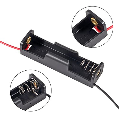 Aobao 8pcs Single AA Battery Holder 1 X 1.5V AA Battery Holder Case Box with Leads Wires