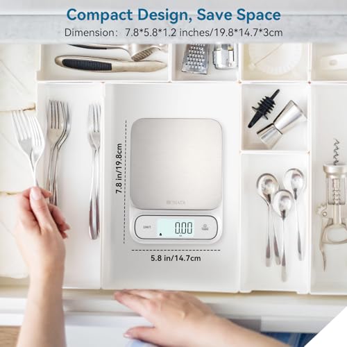 BOMATA Waterproof IPX6 Kitchen Scale with 0.1 g/0.01 oz High Precision - color: White