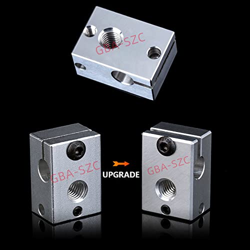2PCS V6 Heater Block:Aluminum Heating Block with Silicone Sock, Compatible with V6 Hotend, V6 Heatbreak, PT100 Sensor/Cartridge Sensor, Prusa i3 MK3/MK3S - color: Heatblock-V6 2PCS