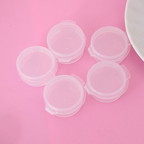 EORTA 50 Pcs Plastic Cosmetic Jar 5g Empty Clear Case with Snap Lids Portable Mini Storage Box Makeup Jar Sample Bottle Sealing Pot Cosmetic Containers for Sampling, Traveling, Mixing - size: 5 grams, style: 50 Pieces