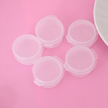 EORTA 50 Pcs Plastic Cosmetic Jar 5g Empty Clear Case with Snap Lids Portable Mini Storage Box Makeup Jar Sample Bottle Sealing Pot Cosmetic Containers for Sampling, Traveling, Mixing - size: 5 grams, style: 50 Pieces