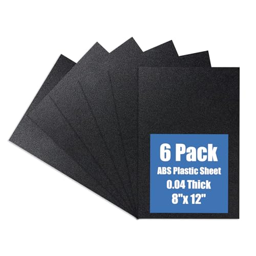 KINLINK 8" x 12" x 0.04" Black Abs Plastic Sheet Flexible Moldable 6 Pack - color: Black, size: 8x12-1MM