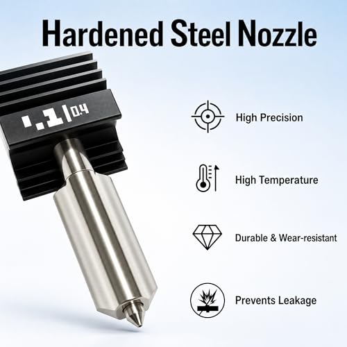 0.2mm Hotend Nozzle for Bambu Lab P2S/X2D/H2D/H2S/H2C/A2L/A1/A1 Mini - color: 1PCS, size: 0.2mm