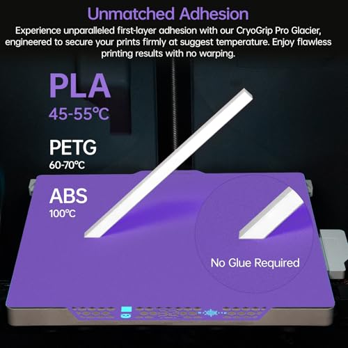 BIQU CryoGrip Pro Glacier Plate for Bambu-Lab X2D,P2S,P1P,P1S,X1C,X1E,A1 - color: Glacier Purple, size: X2D/P2S/P1/X1/A1