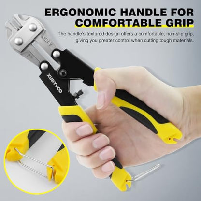 XUDYVCO 8IN Heavy Duty Mini Bolt Cutters with Labor-Saving Spring