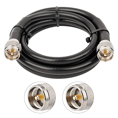 XRDS -RF PL-259 UHF CB Coax Cable 6ft, 50 ohm KMR400 PL-259 UHF Male to SO-239 Male Connector Low Loss Coaxial Cable for HAM & CB Radio, Antenna Analyzer, Dummy Load, AIS Antenna, SWR Meter - size: 6 FT
