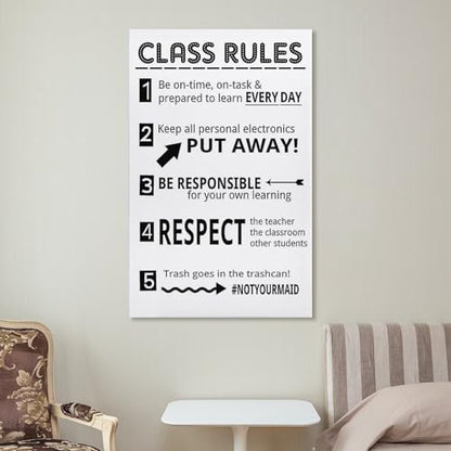 Posters Classroom Rules Poster Class Rules Poster for Middle School Classroom Expectations Posters for High Canvas Painting Posters And Prints Wall Art Pictures for Living Room Bedroom Decor 12x18in