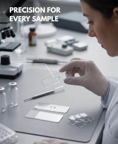 Microscope Glass Slides, Pre-Cleaned Clear Glass 45 Degree Corner 100 Pack