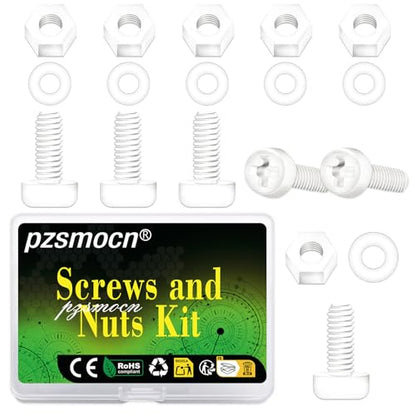 300 Pieces/100 Sets 15mm M3x15 mm Nylon White Screw Nut Washer Kit - size: M3*15 mm, style: White Phillips Head Screws