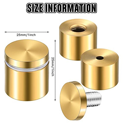 8 Sets Standoff Screws for Acrylic, Stainless Steel, 1 x 1 Inch - size: 1 x 1 Inch