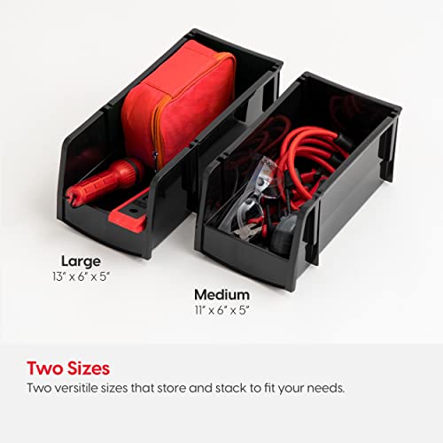 IRIS USA 4-Pack, Medium Stackable Storage Bins, Black - color: Black, size: Medium - 4 Pack
