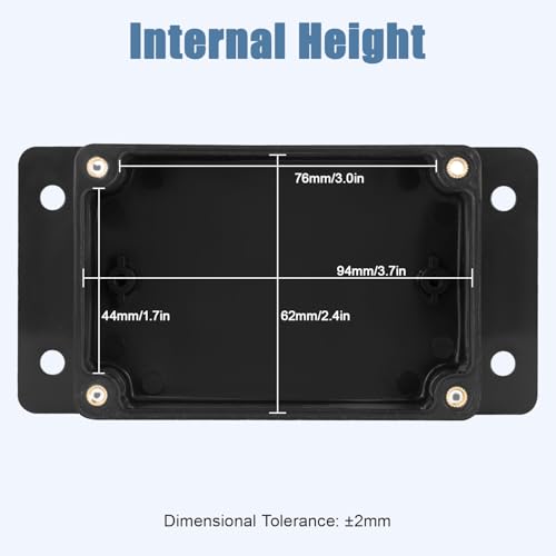 Project Box IP65 Waterproof ABS Plastic Electrical Junction Box with Clear Cover Enclosure with Fixed Ear, Black 3.9"x 2.6"x 1.9"(100x68x50mm)(Pack of 1) - color: 1 pack, size: 3.9"x 2.6"x 1.9"