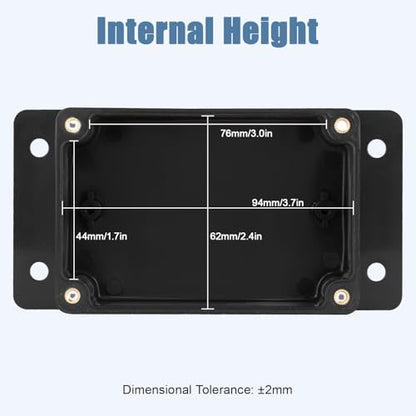 Project Box IP65 Waterproof ABS Plastic Electrical Junction Box with Clear Cover Enclosure with Fixed Ear, Black 3.9"x 2.6"x 1.9"(100x68x50mm)(Pack of 1) - color: 1 pack, size: 3.9"x 2.6"x 1.9"