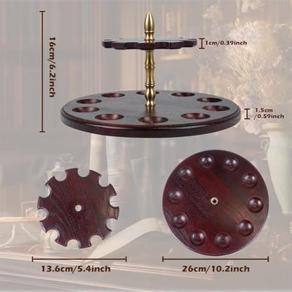 WodGod Tobacco Pipe Stand Holder,Wooden Tobacco Pipe Stand Holder Rack for 10 Tobacco Pipes