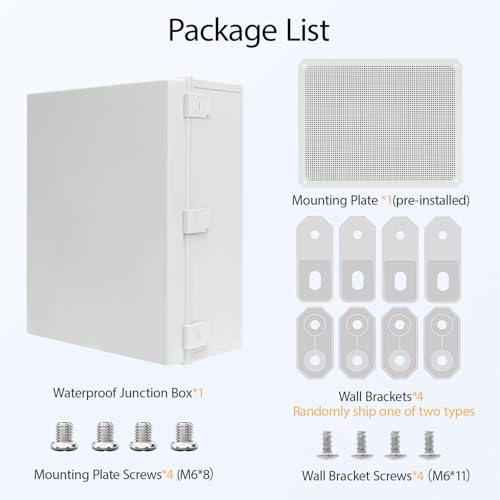 Electrical Box IP65 Waterproof Dustproof ABS Plastic Enclosure Outdoor and Indoor Project Box Hinged Cover with Mounting Plate Wall Brackets, Outer Dimension 19.7"x 15.7" x 7.9", Grey - size: 19.7"x 15.7" x 7.9" (1pc)