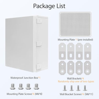 Electrical Box IP65 Waterproof Dustproof ABS Plastic Enclosure Outdoor and Indoor Project Box Hinged Cover with Mounting Plate Wall Brackets, Outer Dimension 19.7"x 15.7" x 7.9", Grey - size: 19.7"x 15.7" x 7.9" (1pc)