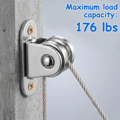 8 Pack Small Pulley Block Silent Pulley Wheel Heavy Duty Fixed Pullies Loading 176 lb, 1" Mini Duplex Pulleys Roller Frictionless Silent Wheel for Cord Material Handling Moving and DIY Project