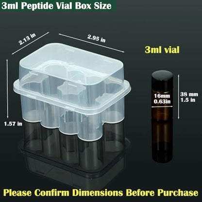 4-Pack Peptide Case for Fridge, 3 mL Vial Holder for Refrigerator, 10-Slot Insulin & Peptide Holder Each, 40 Slots Total, Semi-Transparent Vial Storage Case for Diabetic Care - size: 4-PACK