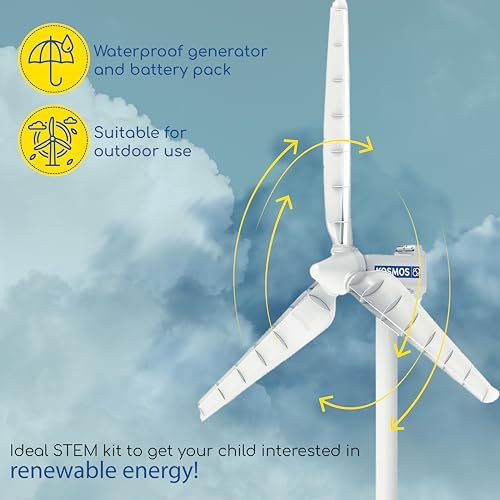 Thames & Kosmos Wind Power V4.0 STEM Experiment Kit | Build a 3ft Wind Turbine to Generate Electricity | Learn About Renewable Energy & Power a Small Model Car | Weatherproof for Outdoor Use