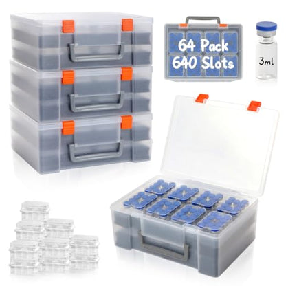 640 Slots Peptide Storage Box Bulk 3ml Plastic Peptide Case(Vials not incl) - color: Transparent, size: 640 Slots