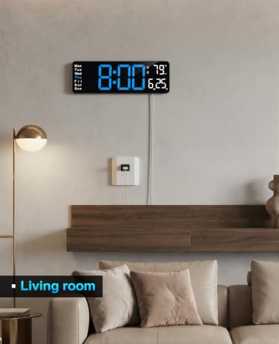 Digital Clock Large Display, 13" Large Wall Clock for Classroom - color: Blue, size: 13 Inch