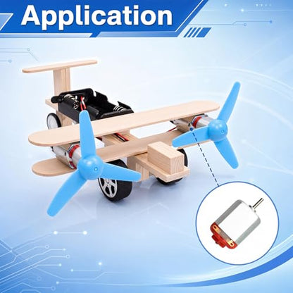 Soulchen 8 Set 170 Pcs Dc Motors Kit, Mini Electric Motor 3v-12v 25000 RPM Rectangular Motor with Light Bulbs Propellers Plastic Gears Etc DIY Science Project Kit for DIY Science Projects