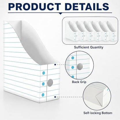 20 Pack Notebook Book Bins for Classroom Cardboard Magazine File Holders - style: Notebook