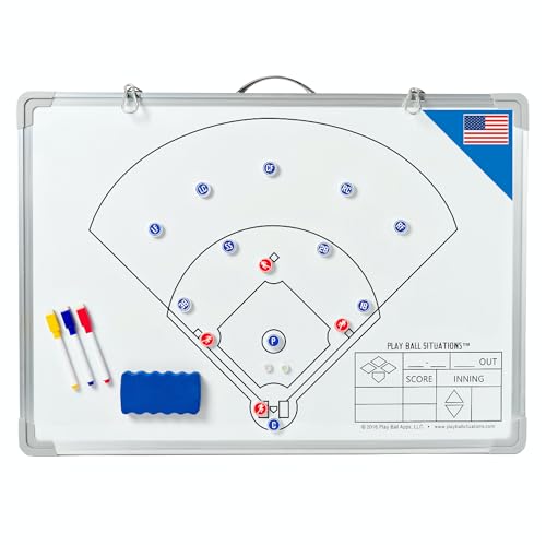 Play Ball Situations Magnetic Dry Erase Baseball Whiteboard for Coaches