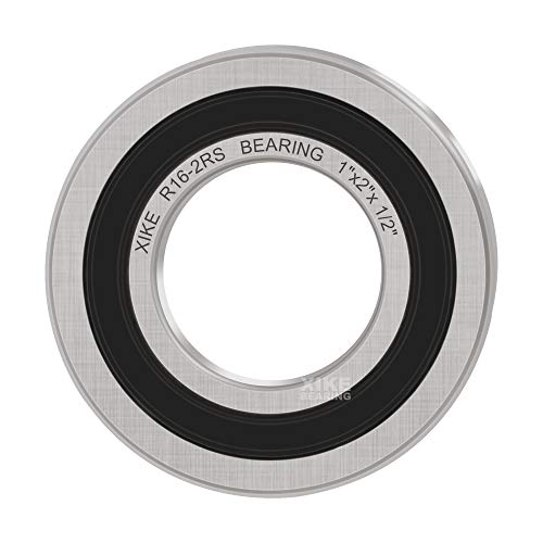 XiKe R16-2RS Sealed Ball Bearing, 1"x2"x1/2" (10-Pack) - size: R16-2RS - 1 x 2 x 1/2 in