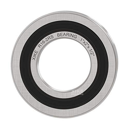 XiKe R16-2RS Sealed Ball Bearing, 1"x2"x1/2" (10-Pack) - size: R16-2RS - 1 x 2 x 1/2 in