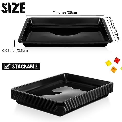 Maitys 24 Pcs Plastic Art Tray 11x8.7x1 Inch Activity Craft Tray,Black - color: Black