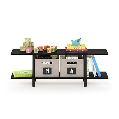 Furinno Turn-N-Tube 2-Tier Multipurpose Wide Shelf, Espresso/Black - color: Espresso/Black, style: 2-Tier