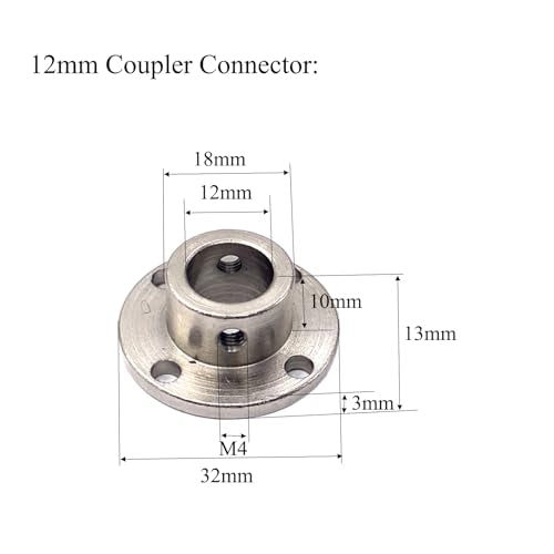 6 Pcs 12mm Coupler Connector for Motor,High Hardness Rigid Flange Guide Shaft Coupler Motor Connector with L-Wrench and Locking Screws - size: 12mm