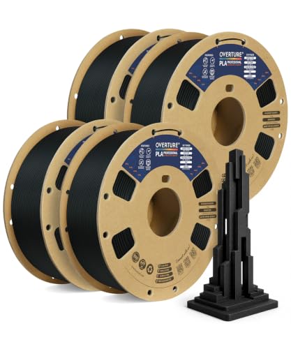 OVERTURE 4KG Bundle PLA Plus (PLA+) 3D Printer Filament 1.75mm - color: 00-black, size: 4KG