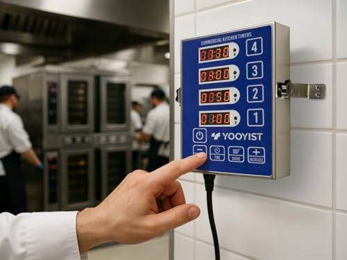 Commercial Kitchen Timer 4 Channel Digital Loud Alarm Cook Timer - color: Blue