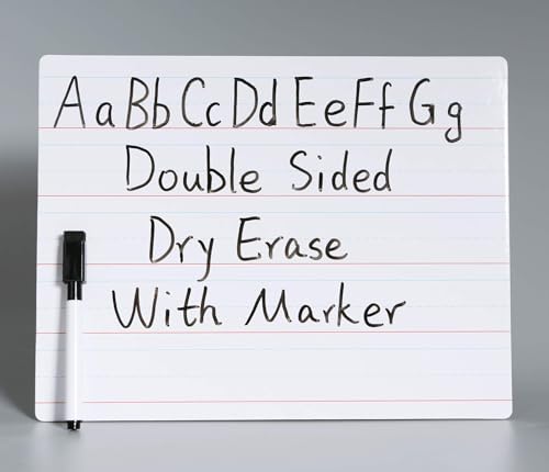 Dry Erase Lined Whiteboard for Kids, White Board with Lines for Writing, Handwriting Practice Board for School and Homeschool Supplies (Pack of 3) - size: 11"W x 8.5"H (Pack of 3)