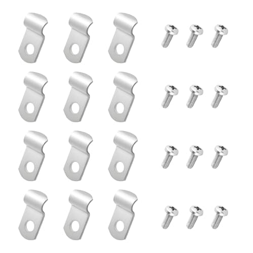 12PCS 1/4" Brake Line Clips Stainless Steel,Brake Line Clamps with 12PCS Screws Kit for Fixing Brakes Lines,Universal Brakes Clips Car Accessories for Cars,SUVs,Trucks
