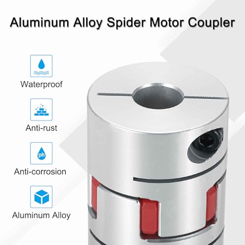 MECCANIXITY Aluminum Shaft Coupling 7mm to 12mm Flexible Spider Coupling L50mm x D35mm Coupler Jaw Spider Shaft Joint Connector for 3D Printers DIY Encoder CNC Router Milling Machine - size: D35mm Fit 7mm to 12mm