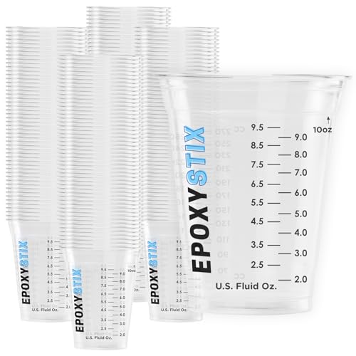 [100 Pack] NEW SIZE 12oz Graduated Mixing Cups - Durable PET, Clear Measurement Markings in oz, mL and cups - For Resin, Paint, Mixing and Crafts - size: Pack of 100
