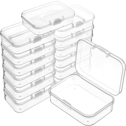 Jetec 18 Pieces Small Clear Plastic Storage Box, 2.5 x 1.7 x 0.8 Inch - size: 2.5 x 1.7 x 0.8 Inch