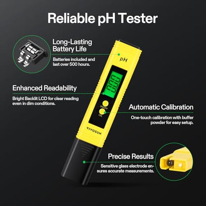 VIVOSUN Digital pH Meter TDS EC Meter for Water 0.01 Accuracy Hydroponics (Pack of 2) - color: Combo