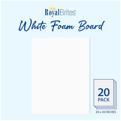 Royal Brites White Foam Board Sturdy, Lightweight, 3/16 in Thick - color: White, size: 20” x 30”, 20 Sheets
