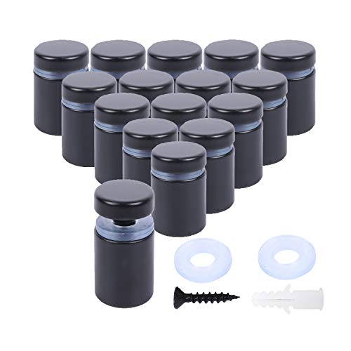 3/4 x 1 Inch Sign Standoffs Screw Mount Wall Standoff Black, 16 Pack - size: 3/4"x1"
