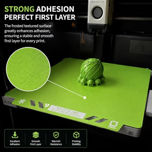 FrostGrain 257x257mm Cold Build Plate for Bambu-Lab A1/P1P/P1S/P2S/X1/X2D - color: Pistachio Frostgrain, size: A1/X2D/P1S/P2S/P1P/X1C/X1E
