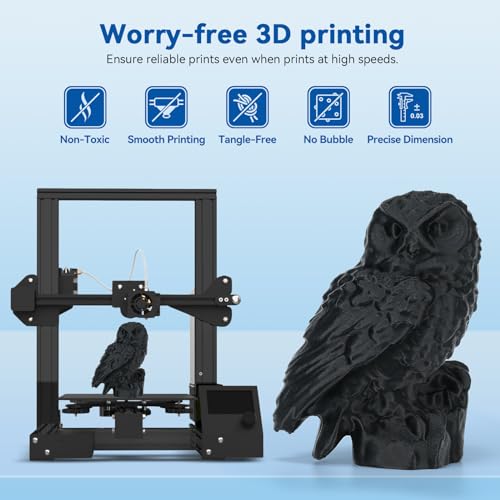 High Speed Printer Filament 1.75mm 1kg*2 Bundle Cardboard Spool Rapid PLA to 5X Faster Printing Filament PLA Dimensional Accuracy +/- 0.02 mm Fits for Most FDM 3D Printer -Black+Gray 2Pack - color: Black+gray 2pack