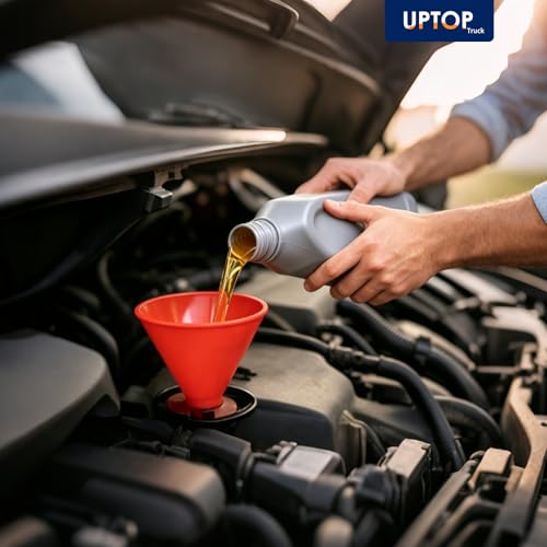 10 Pcs Automotive Funnel Set Wide Mouth Fuel Funnels with Long Neck, Flexible Spout & Removable Filter – for Gasoline, Coolant, Water, Engine Oil Plastic Oil Funnel Set